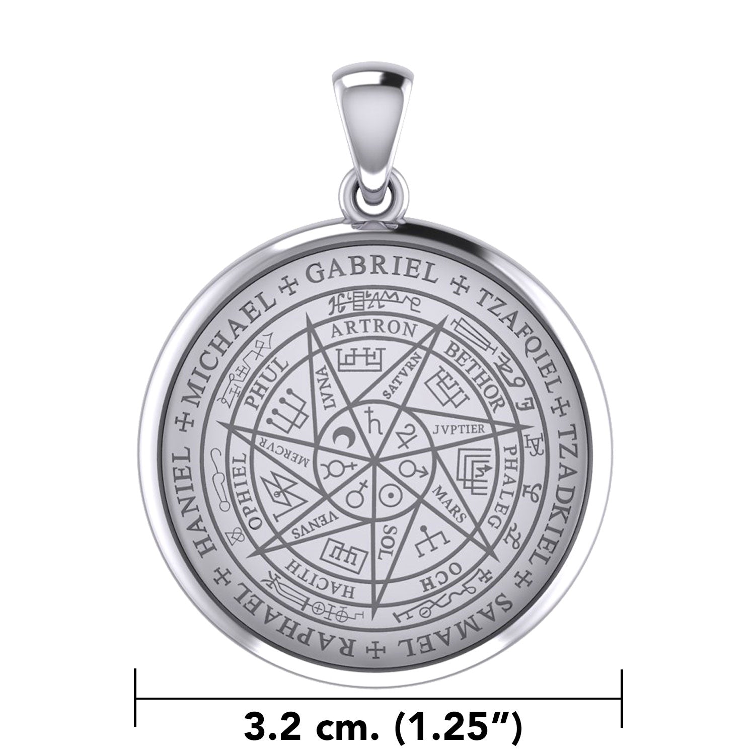 Sigil of Seven Archangels Inspired Silver Pendant TPD6134
