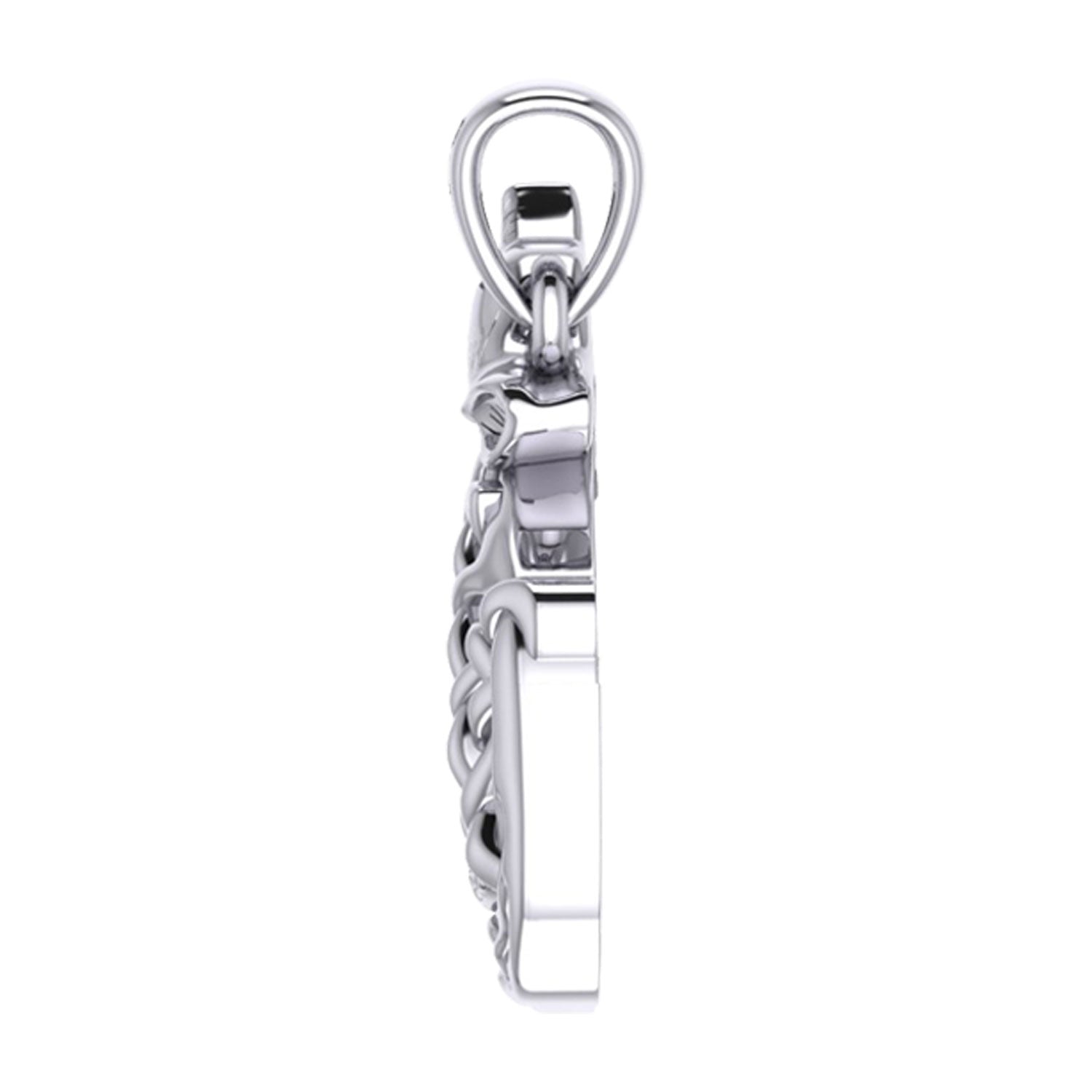 Celtic Spirit Howling Wolf Design for Unique Style Sterling Silver Pendant BY Peter Stone Jewelry TPD6138