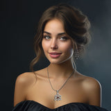 Peter Stone Jewelry: Sterling Silver Triquetra Celtic Heart Pendant with Gemstone – A Meaningful and Elegant Symbolic Necklace for Timeless Beauty TPD6207