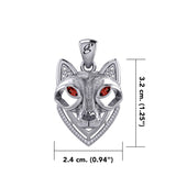 Celtic Wolf Spirit with Meaningful Gemstone Sterling Silver Pendant – Mystical Symbol of Spiritual Connection and Strength by Peter Stone Jewelry TPD6213