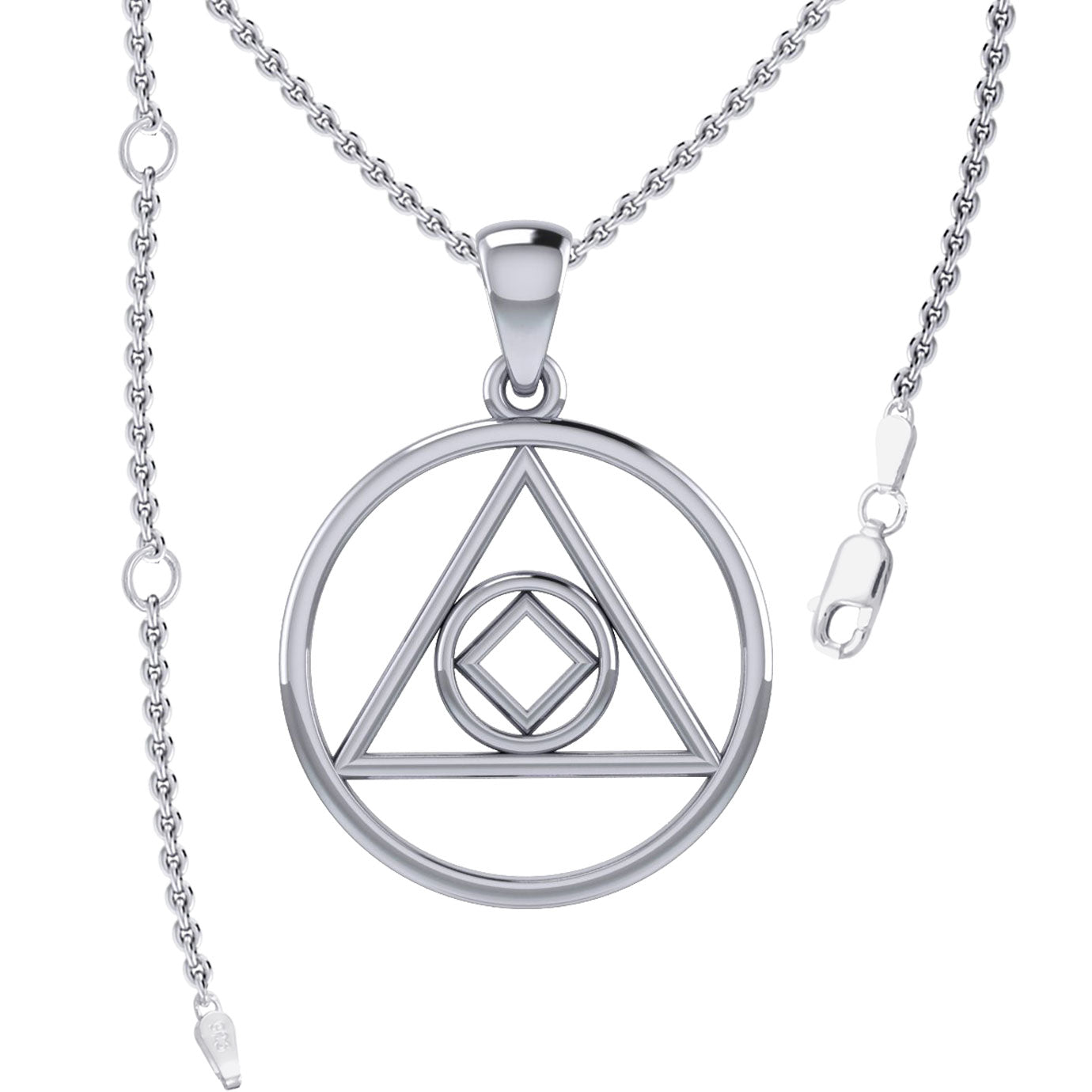 Double Recovery AA and NA Sterling Silver Pendant TPD6371