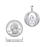 Celtic Phoenix with AA Recovery Symbol Sterling Silver Pendant TPD6431