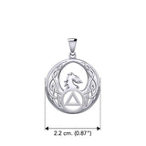 Celtic Phoenix with AA Recovery Symbol Sterling Silver Pendant TPD6431