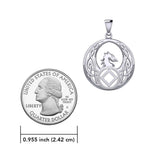 Celtic Phoenix with NA Recovery Symbol Sterling Silver Pendant TPD6432