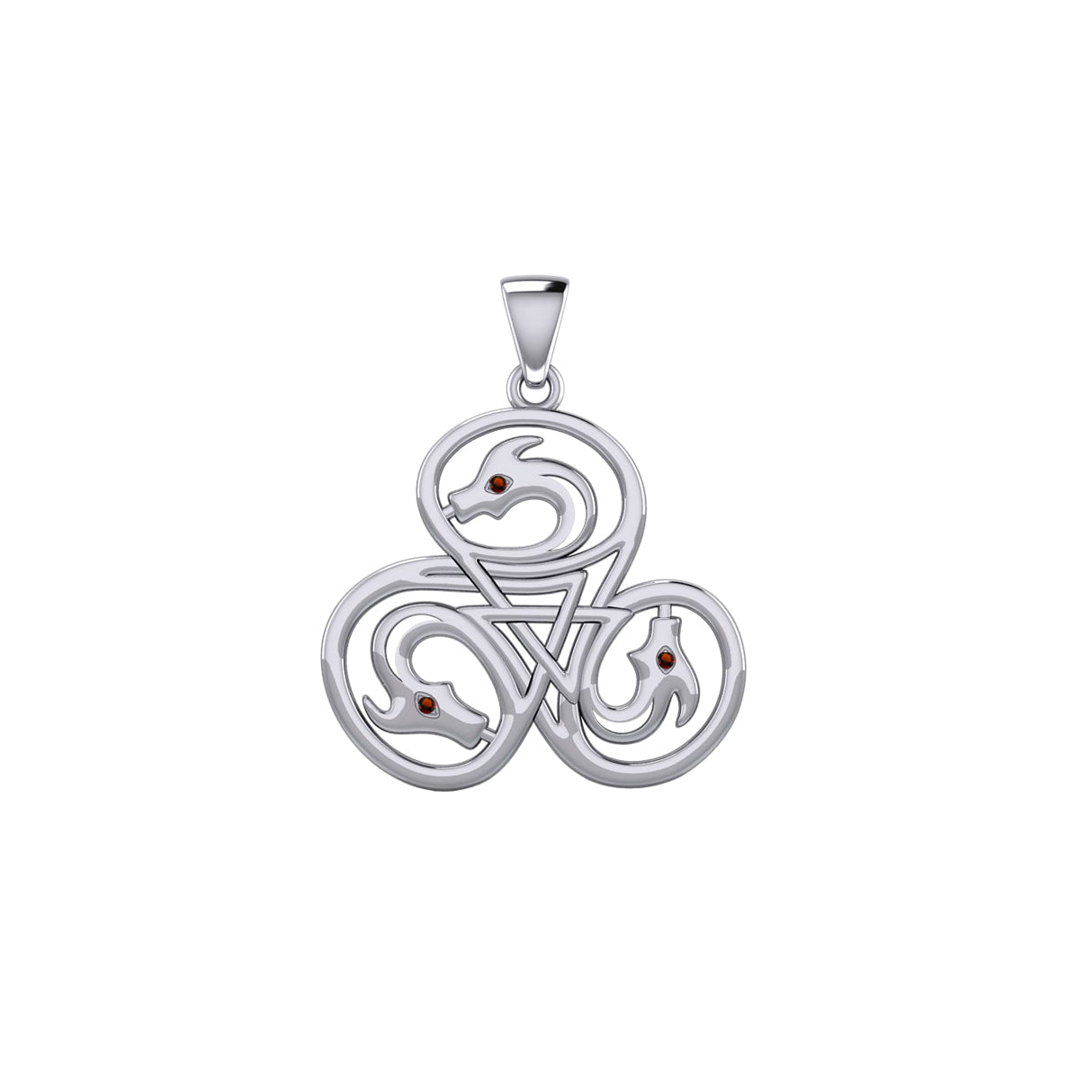 Dragon with Triskele Solid Gold Pendant with Gemstone GPD6439