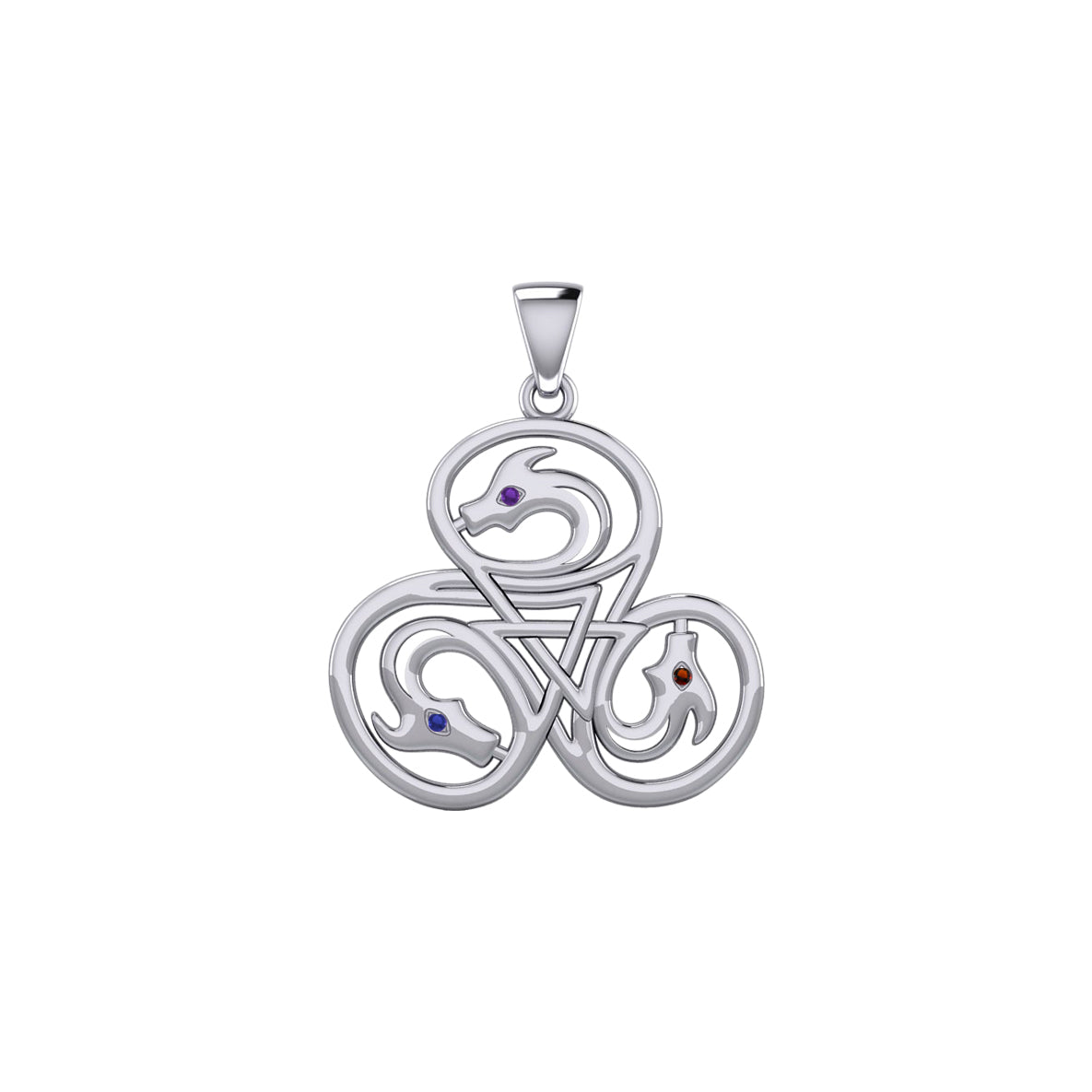 Dragon with Triskele Solid Gold Pendant with Gemstone GPD6439