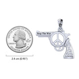 Celtic gun with Peace Symbols Sterling SIlver Pendant TPD6456