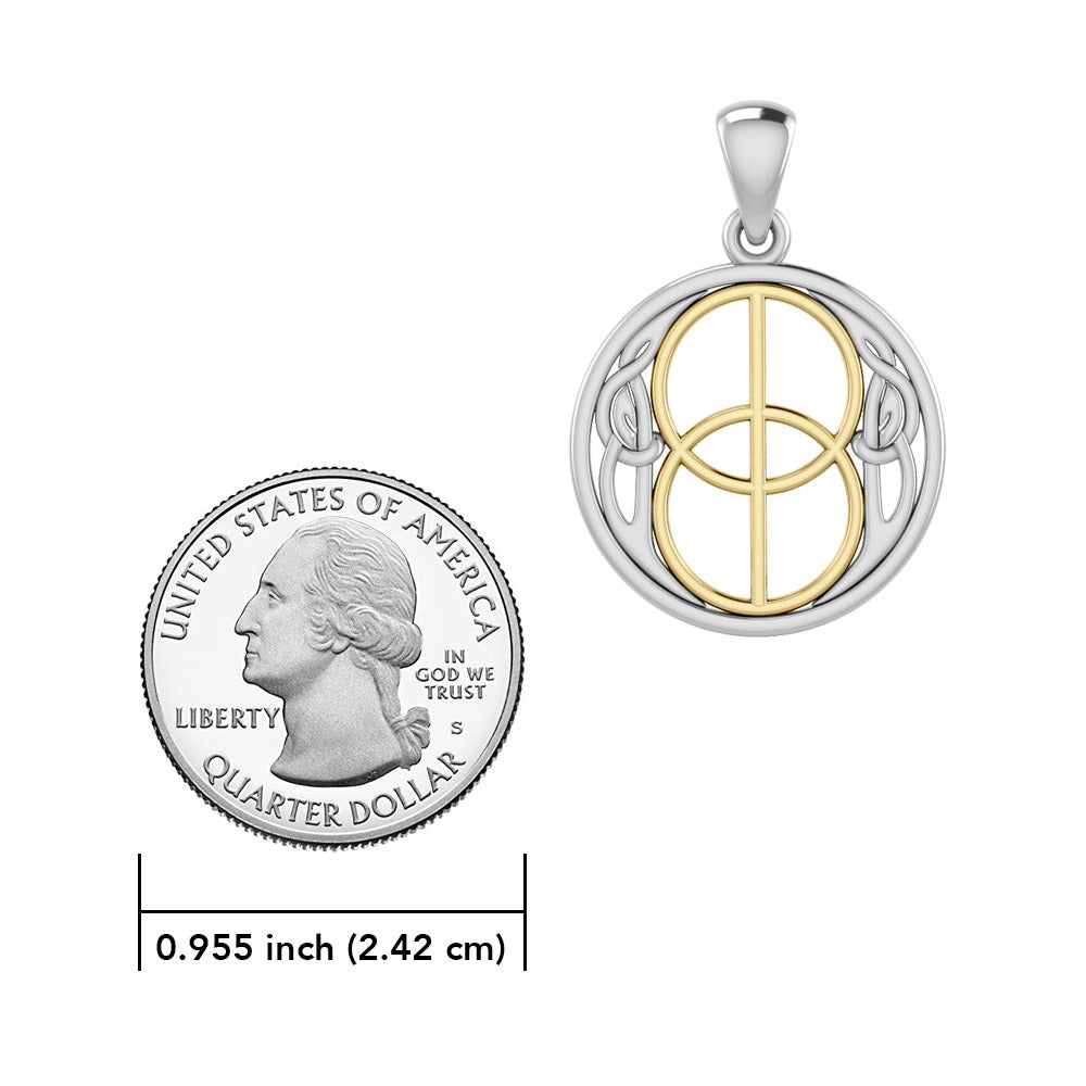 Chalice Well Sterling Silver with 14K Gold Accent Pendant TPV3272