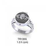 Celtic Knot Claddagh Poison Sterling Silver Ring TR1355
