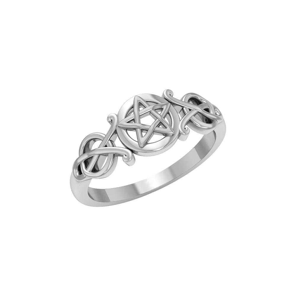 Silver Pentagram Pentacle Ring TR1745