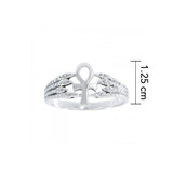Ankh Snake Sterling Silver Ring TR1863