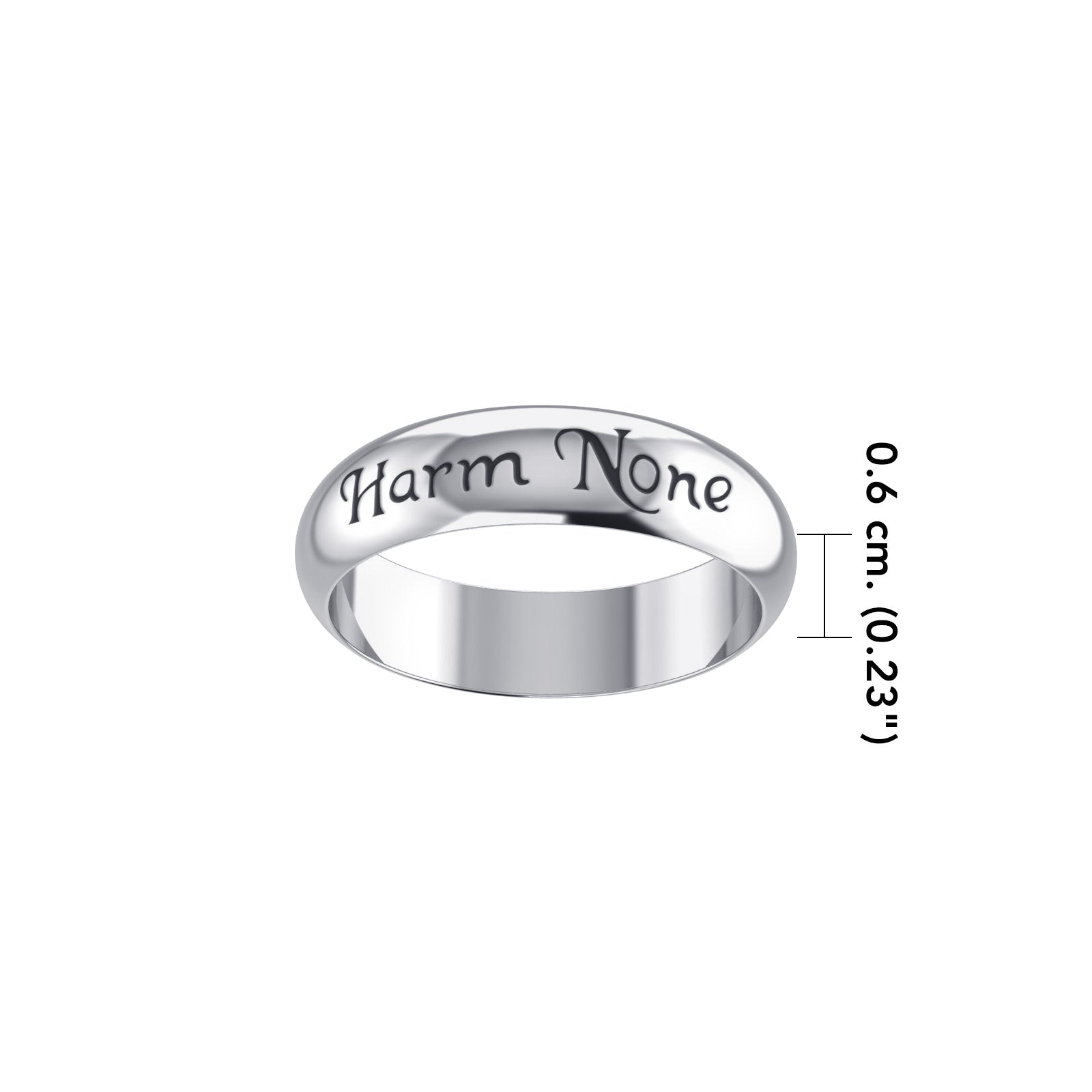 Harm None Inscribed Band Sterling Silver Ring TR3788