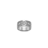 Pentacle with Arrows Sterling Silver Ring TR379
