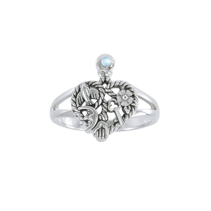 Cimaruta Witch, an iconic wander ~ Sterling Silver Ring with Gemstone TRI2573