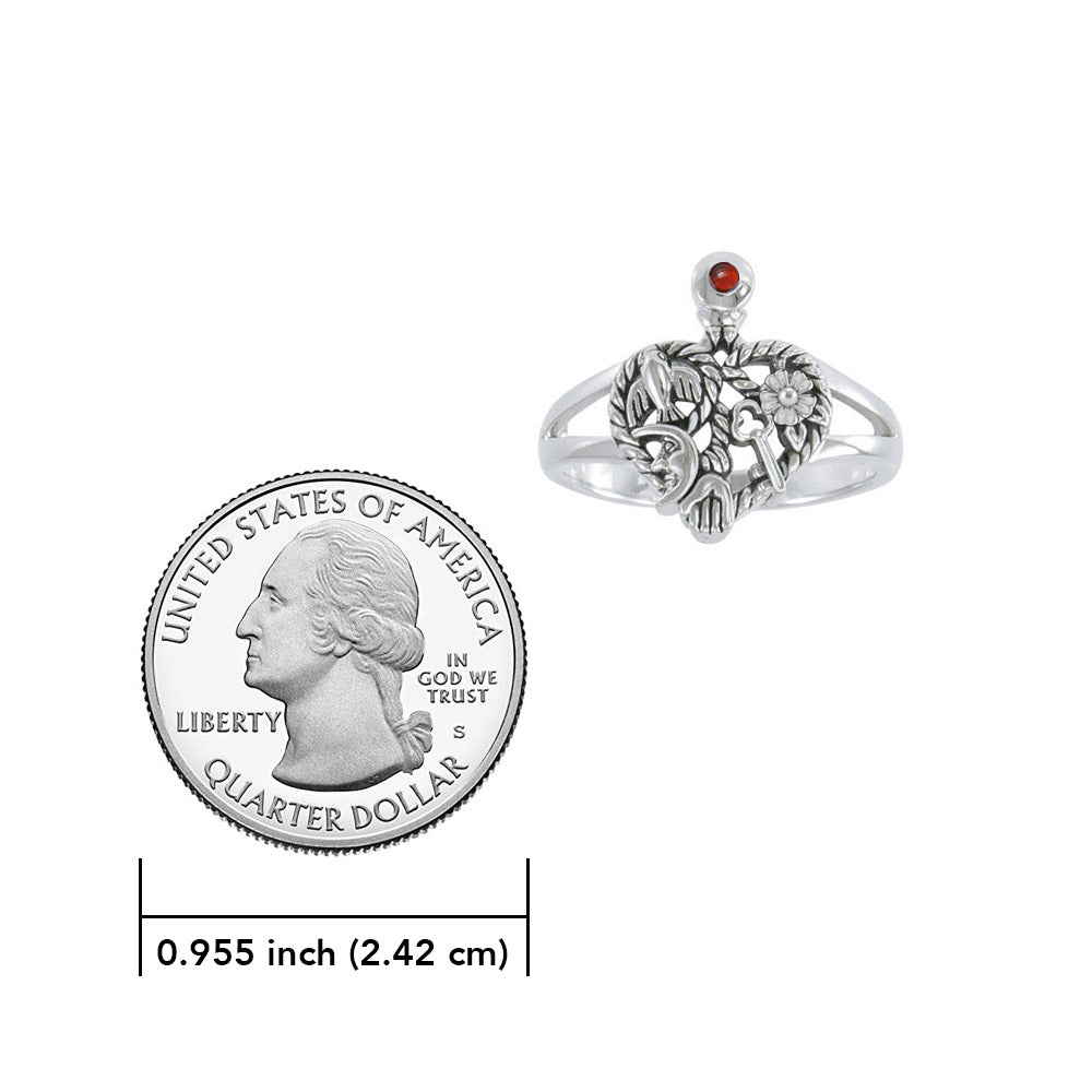 Cimaruta Witch, an iconic wander ~ Sterling Silver Ring with Gemstone TRI2573