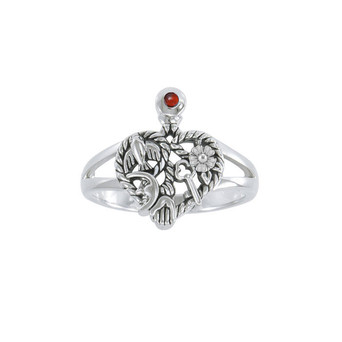 Cimaruta Witch, an iconic wander ~ Sterling Silver Ring with Gemstone TRI2573