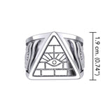 Eye of Providence Silver Ring With Eye of Horus Side TRI2412