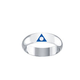 Al-Anon Sterling Silver Band Ring with Blue Enamel TRI2564