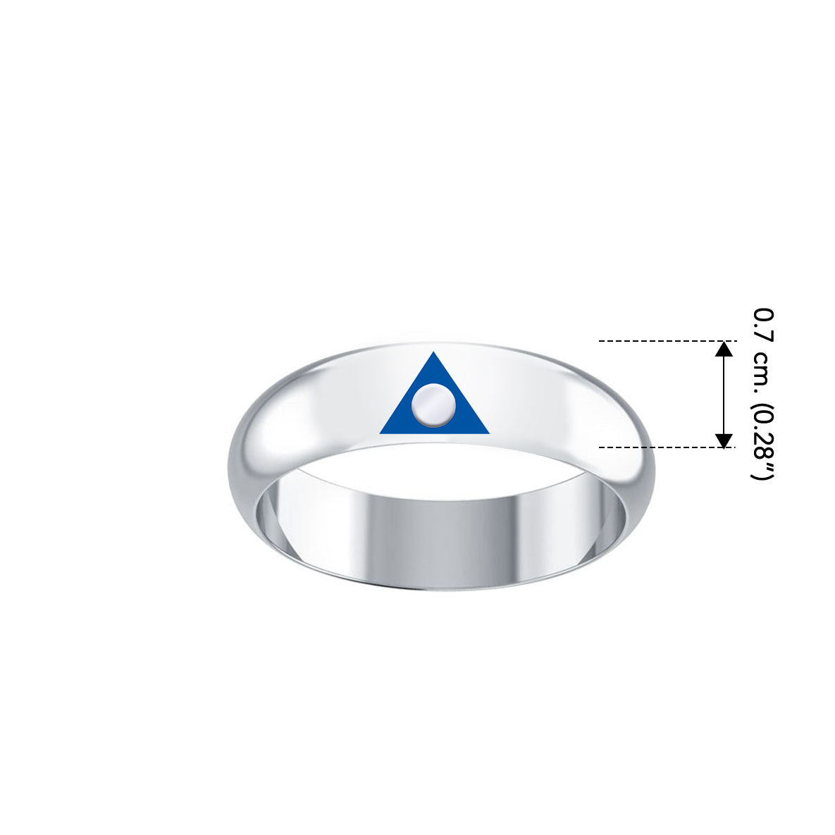 Al-Anon Sterling Silver Band Ring with Blue Enamel TRI2564