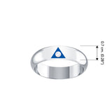 Al-Anon Sterling Silver Band Ring with Blue Enamel TRI2564