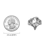 Love of The Mythical Celtic Heart Raven Sterling Silver Ring TRI2565