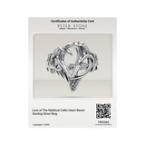 Love of The Mythical Celtic Heart Raven Sterling Silver Ring TRI2565