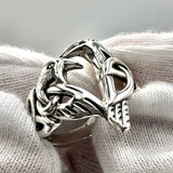 Love of The Mythical Celtic Heart Raven Sterling Silver Ring TRI2565