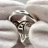 Love of The Mythical Celtic Heart Raven Sterling Silver Ring TRI2565