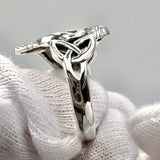Love of The Mythical Celtic Heart Raven Sterling Silver Ring TRI2565