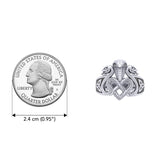 Triple Snake with Celtic Heart Sterling Silver Ring TRI2567