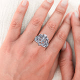 Triple Snake with Celtic Heart Sterling Silver Ring TRI2567