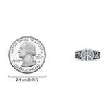 Harm None with Peace Symbols Sterling Silver Ring TRI2579