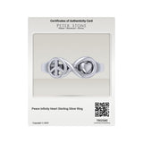 Peace Infinity Heart Sterling Silver Ring TRI2580