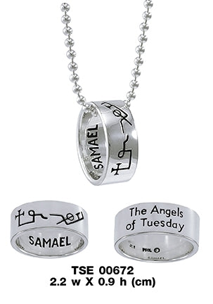 Sigil of the Archangel Samael Sterling Silver Ring & Chain TSE672
