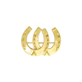 Double Horseshoe Sterling Silver with Gold Vermeil Plated Brooch VBC070