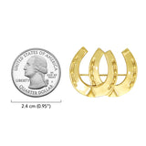 Double Horseshoe Sterling Silver with Gold Vermeil Plated Brooch VBC070