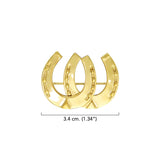 Double Horseshoe Sterling Silver with Gold Vermeil Plated Brooch VBC070
