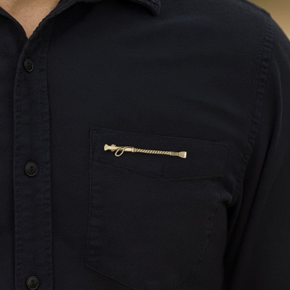 Sterling Silver Riding Crop Lapel Brooch TBC082