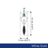 Triple Goddess with Marquise Gemstone Solid White Gold Pendant WPD5659
