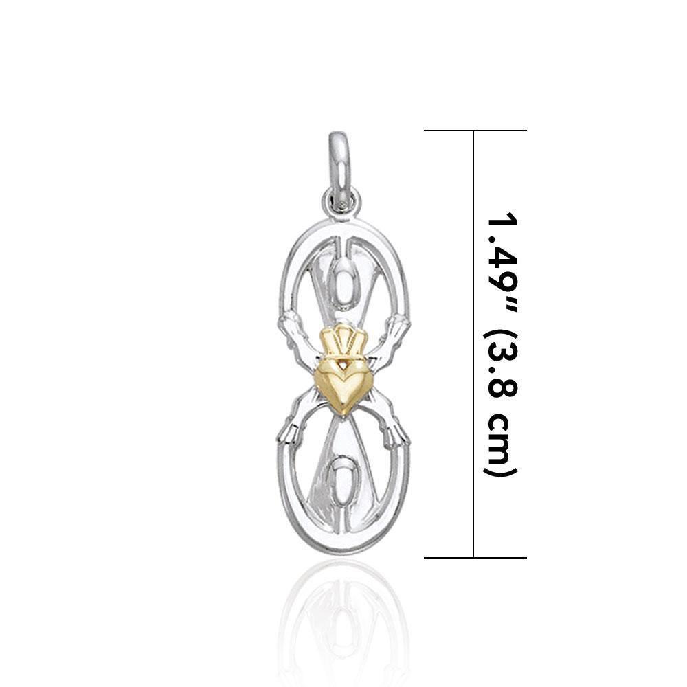 Danu Goddess Silver with 14K Gold Accent Pendant MPD1198