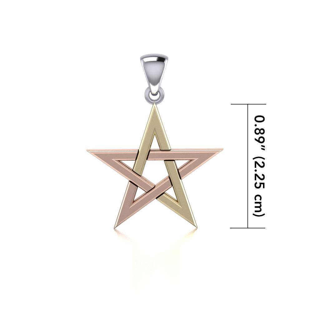 Star Pentagram Three Tone Pendant OTP1441