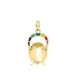 Dazzling Elegance: Solid Gold Goddess Danu Necklace by Peter Stone Jewelry – Unveiling the Allure of the Rainbow's Golden Secret GSE191