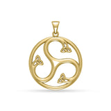 Trinitys imagery Celtic Triskele Gold Pendant GPD1270