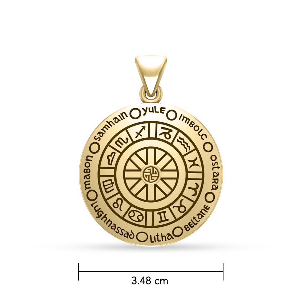 Wheel of the Year Gold Pendant GPD232