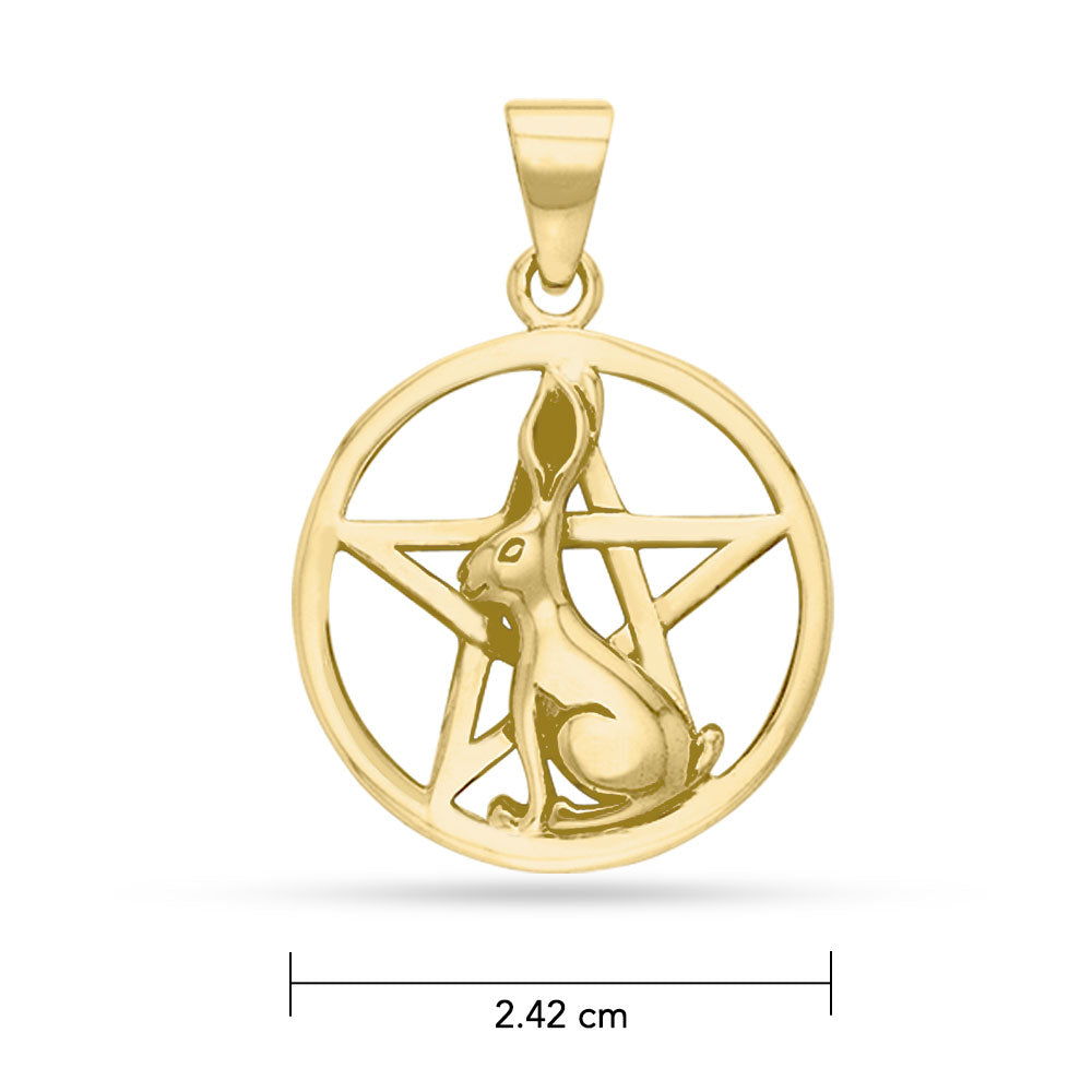 Rabbit Pentacle Gold Pendant GPD2997