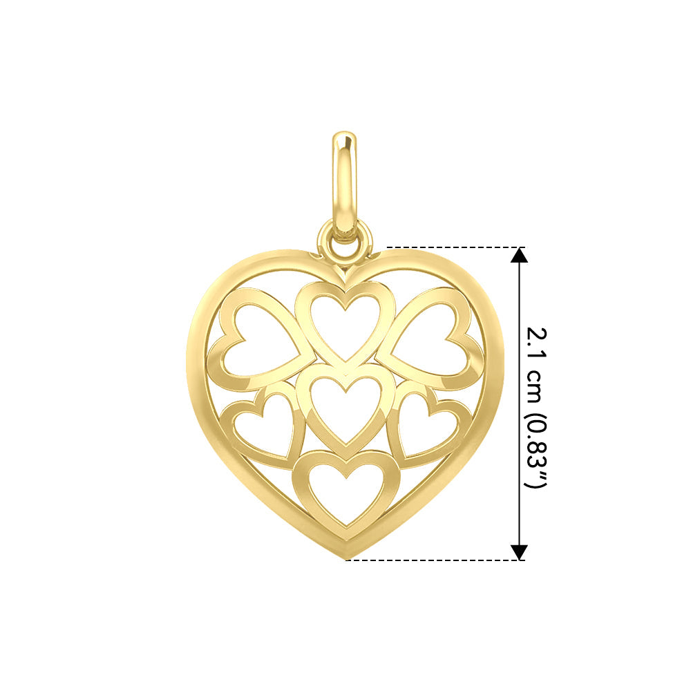 Heart in Heart Yellow Gold Pendant GPD3422