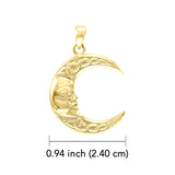 Celtic Moon God 14K Yellow Gold Pendant GPD4327