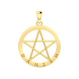 Banish Pentacle Solid Gold Pendant GPD4505
