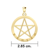 Banish Pentacle Solid Gold Pendant GPD4505