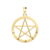 Craft Pentacle Solid Gold Pendant GPD4508